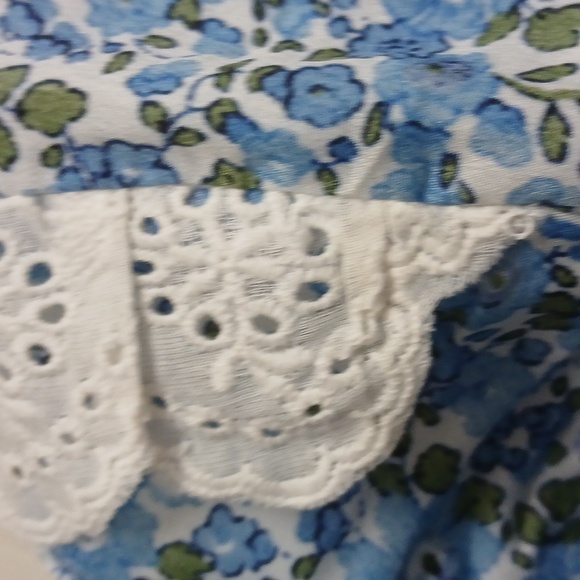 PatPat Blue and White Floral Girls Onesie And Matching Bow Headband 6-9 Months - Picture 4 of 9